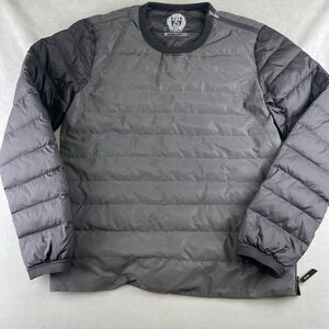 Kith x Isaora COA Down Crewneck Sweater Men L Gray Black Insulated Made in Italy